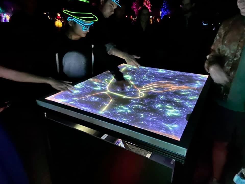Nocturna installation in a dark festival environment