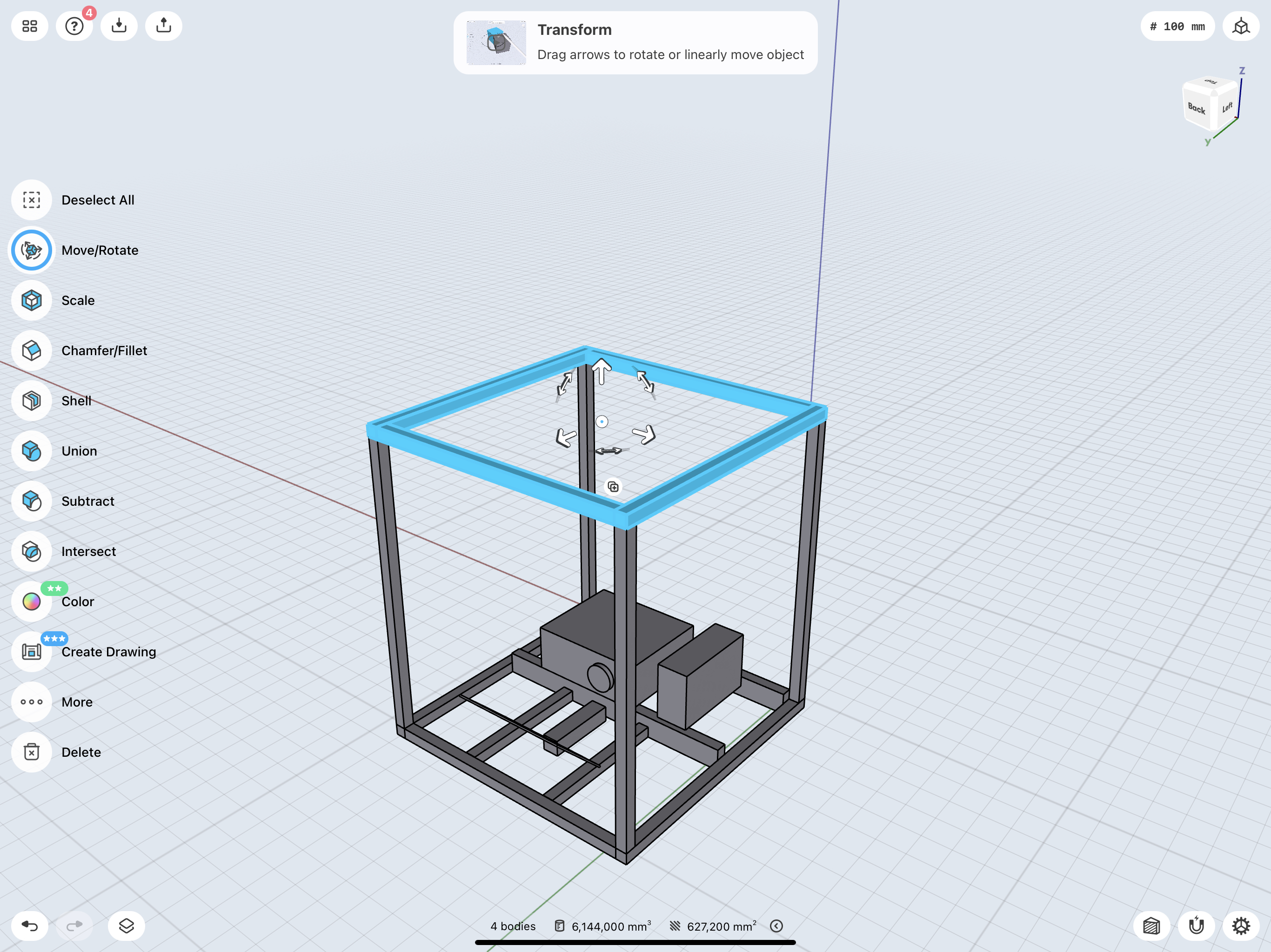 Nocturna table frame model with touchscreen support